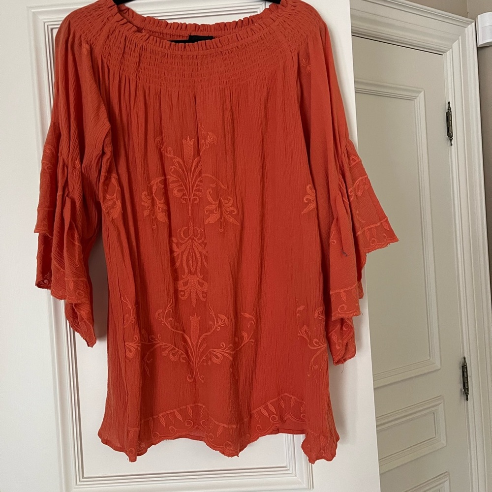 Orange 100 per cent cotton shirt